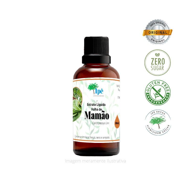 Extrato Líquido Folha de Mamão 30ml - Ipê Ervas
