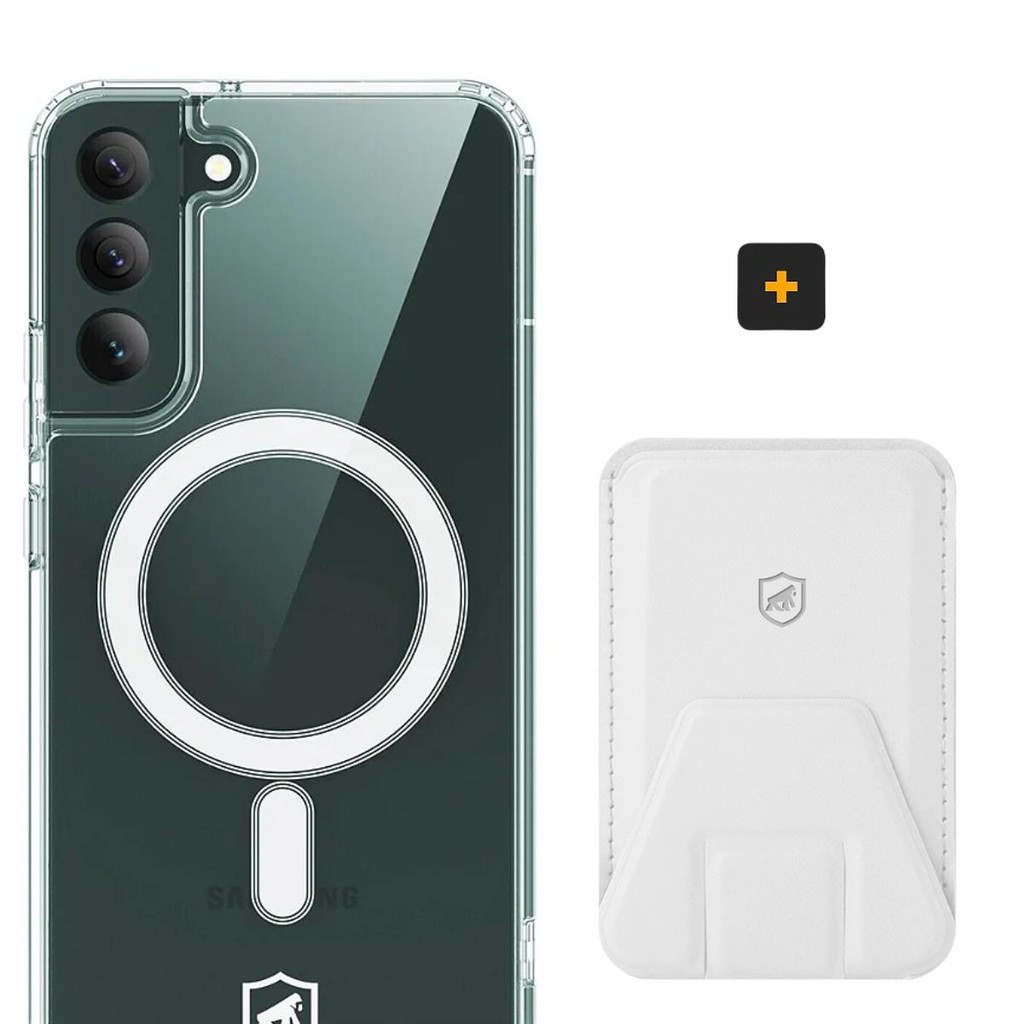 Kit Magsafe - Capa case capinha e Carteira com Kickstand para Samsung Galaxy S22