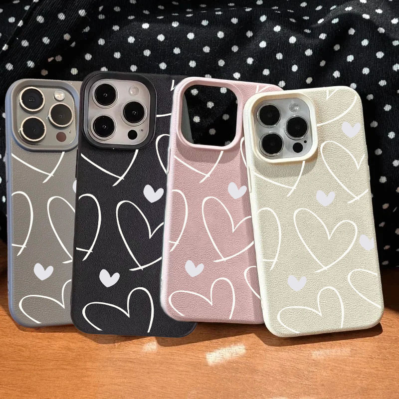 Capa Para Realme 14 13 12 11 Pro Plus Note 60 P3X C75 C55 C53 C63 C35 5 5S 5I 6I Retrô Amor Coração Lichee Padrão Couro