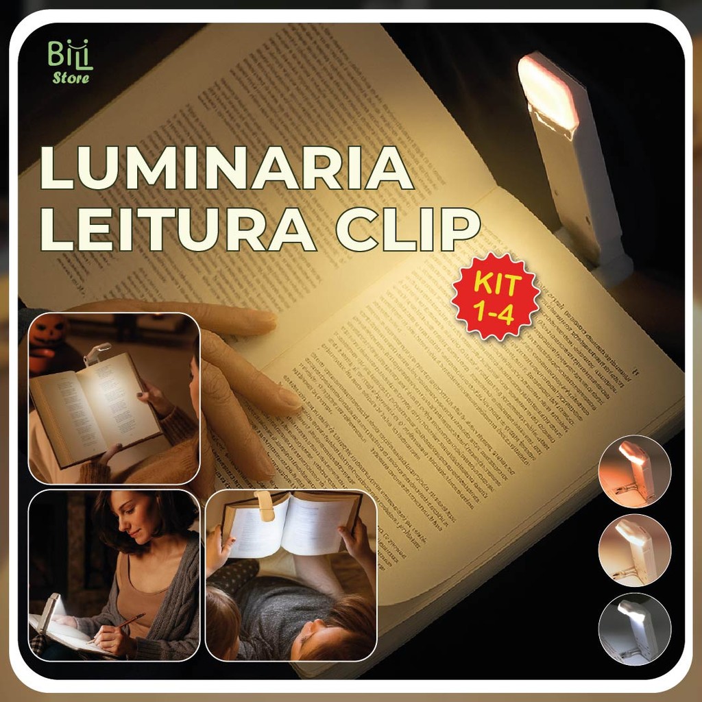 Luminária Luz Led Leitor Prendedor Clips para Leitura Flexível USB Bivolt em Oferta na Shopee