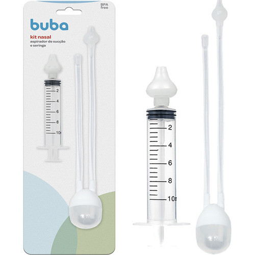Kit Aspirador Nasal De Sucção E Seringa 10 Ml Higiene Nariz