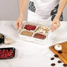 Cesto Organizador Tampa Fruta Marmita Conserva Tupperware Plástico Divisórias Alimento  Geladeira
