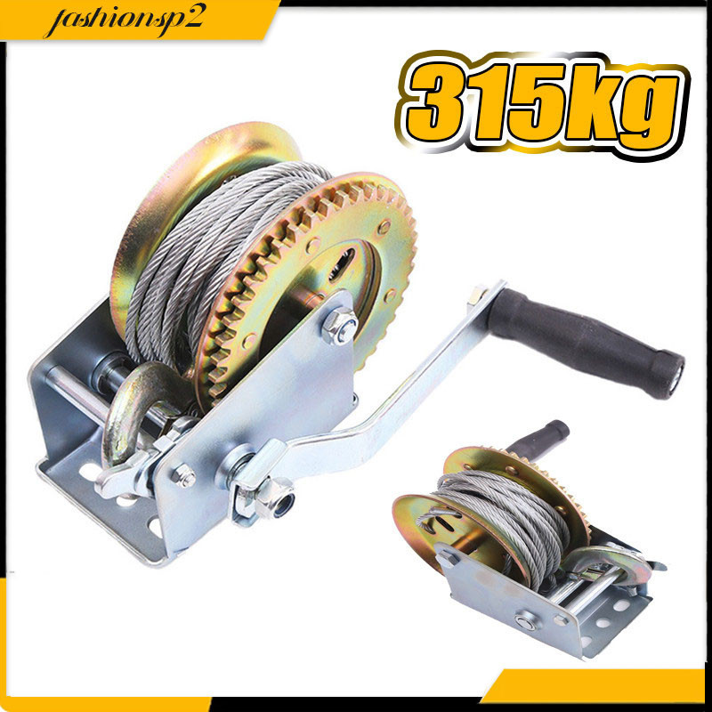 Guincho Manual de Catraca Com Cabo De Aço Para Carreta Lancha Barco Jet Ski até 315kg