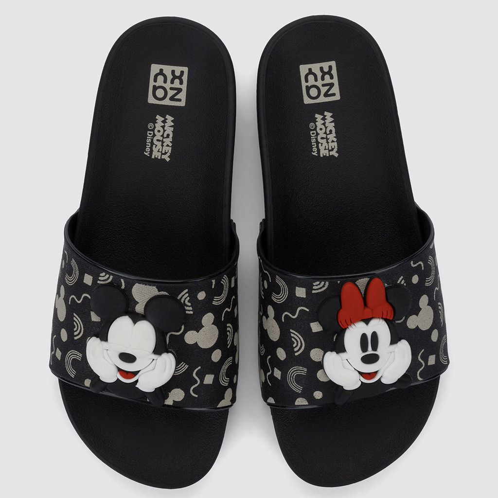 Papete Feminina Mickey Minnie Mouse Disney Preta Chinelo Slide Zaxy Partner Gaspea