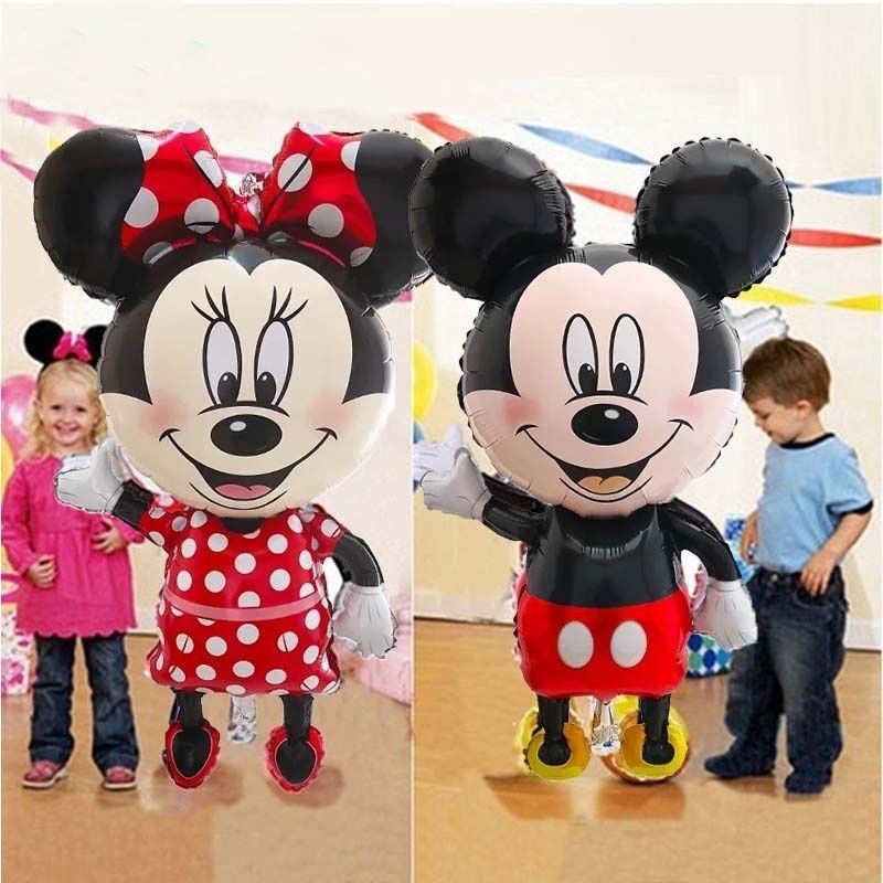 Balão Mickey Mouse e Balão Minnie Gigante 110cm Balões Metalizados Disney Decoração Festa Enfeite Aniversário
