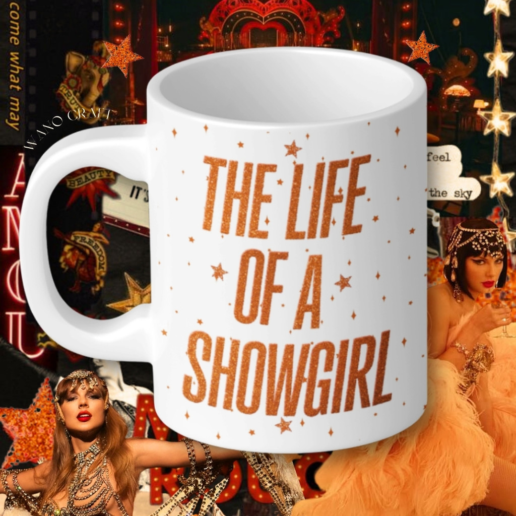 Caneca The Life Of a Show Girl Swiftie Era TS Taylor Swift Laranja In My Showgirl Era Cabaré Estrela