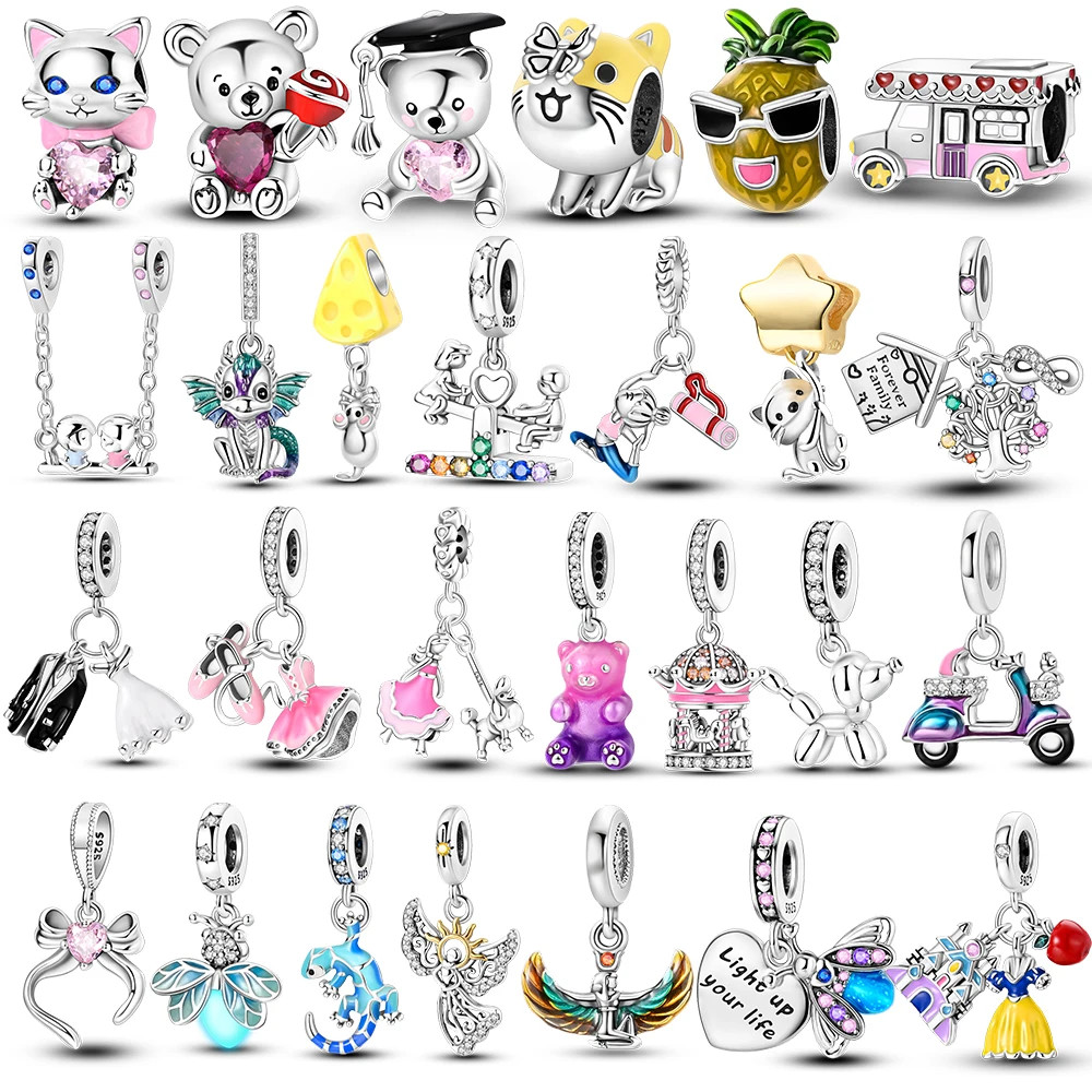 Fit Pulseiras Originais De Lâmpada Brilhante No Escuro 925 Sterling Silver Charms Hot Air Balloon Charm DIY Jewelry