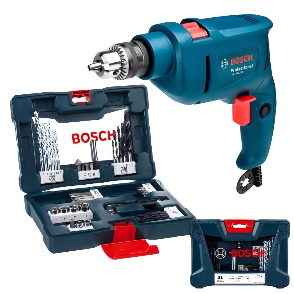 Furadeira Industrial Impacto Rev 450w Gsb 450 Re Bosch + Kit - Home & Living