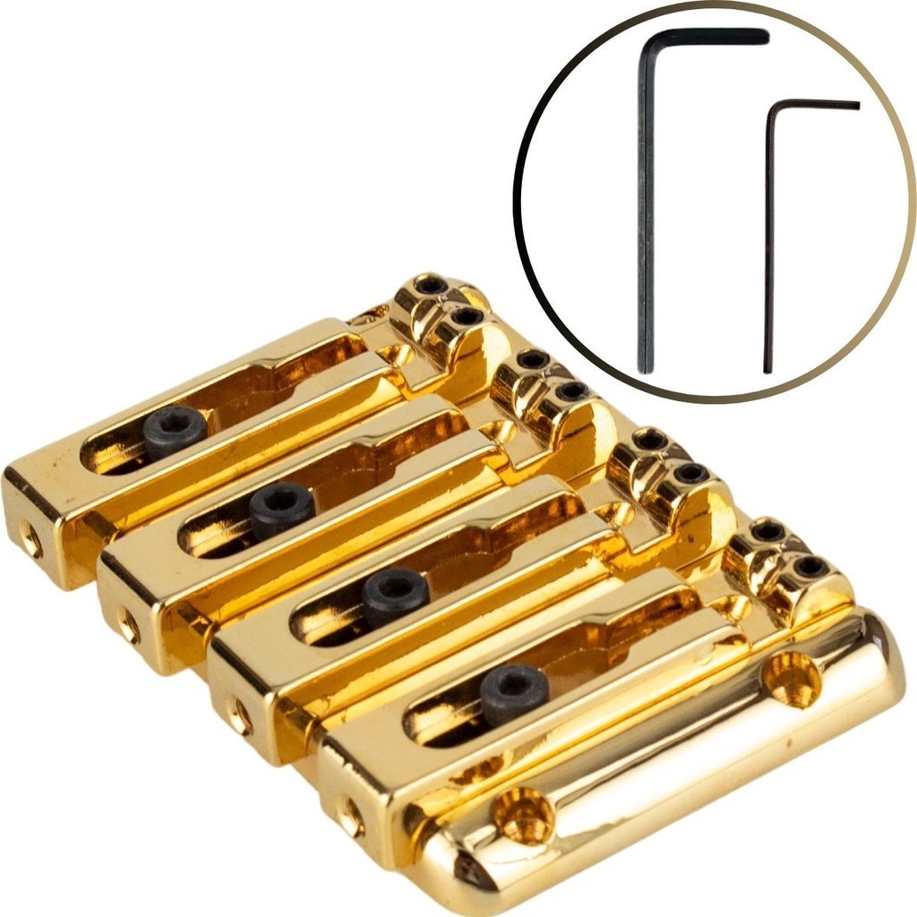 Ponte 4 Cordas Para Contra Baixo Moderno 20mm -BB204 Dourado