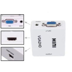 Adaptador Conversor VGA Para HDMI Full HD 1080P Com Áudio Interface Multimídia Plug Play Para TV Monitor Projetor