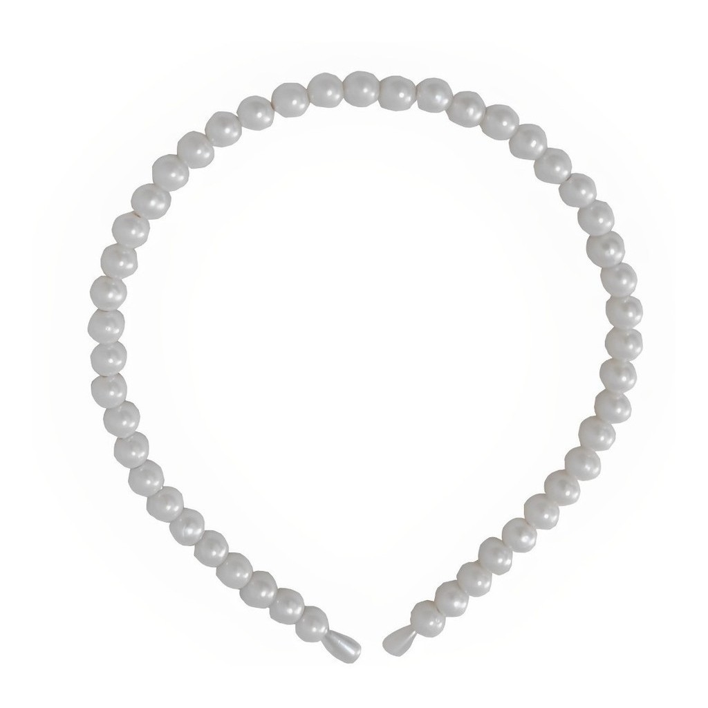 Tiara Perolas Branca Feminino Infantil Adulto Arco Ano Novo