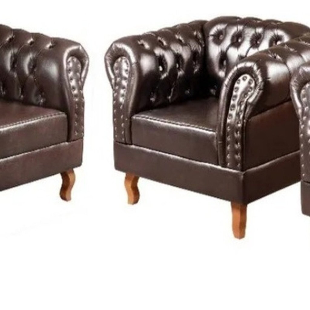 Conjunto Duque 2 Poltronas e 1 Namoradeira Chest 2 Lugares Courano
