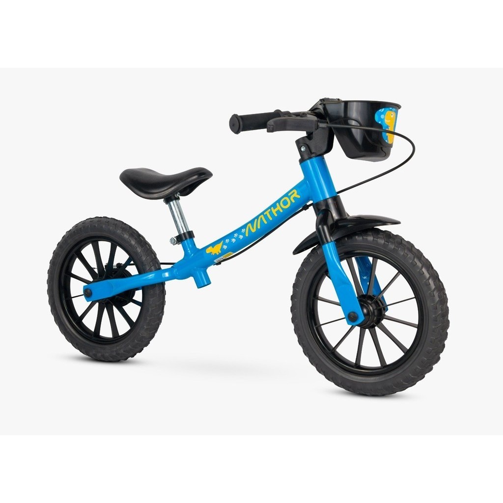 Bicicleta Infantil Nathor Equilíbrio - Balance Bike Azul - Selim PU em Oferta na Shopee