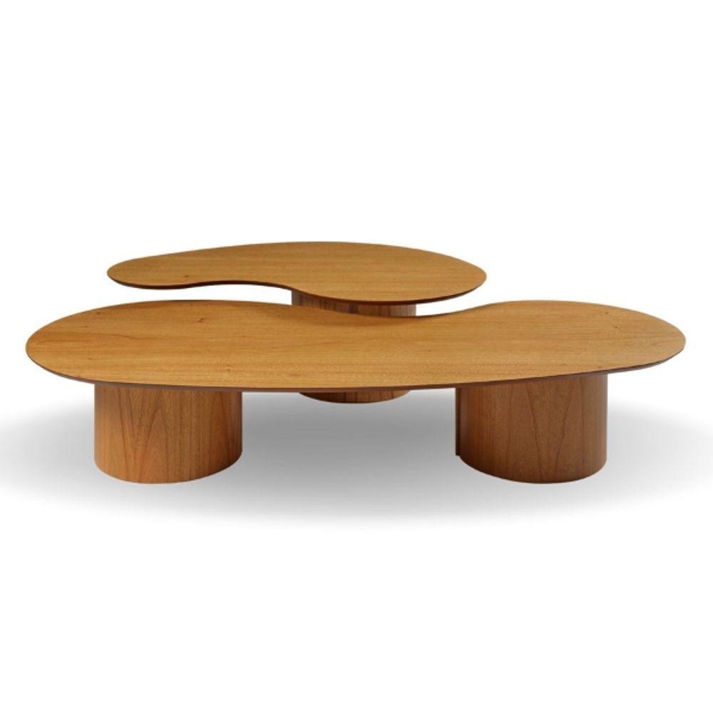 Mesas De Centro Orgânica Vincent 135x60 Freijó em Oferta na Shopee