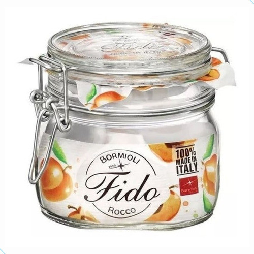 Pote Hermético Bormioli Rocco Fido 500ml Vidro Italiano Premium Conservas Doces Molhos