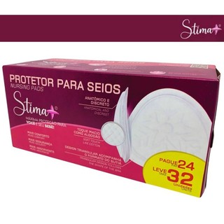 ABSORVENTE DE SEIOS STIMA+ CAIXA COM 32 UNIDADES – TECNOLOGIA NACIONAL