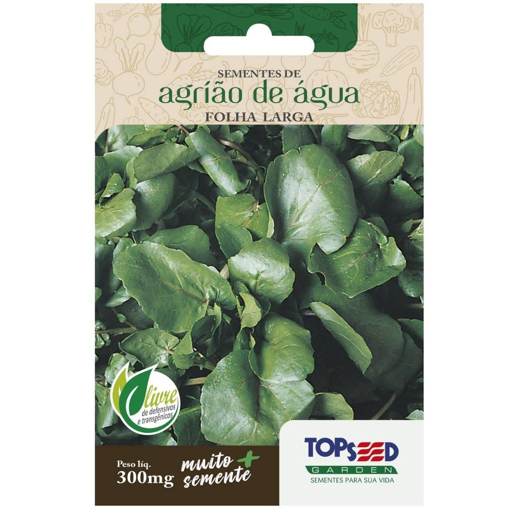 2X Sementes de Agrião de Água (Folha Larga) TOPSEED