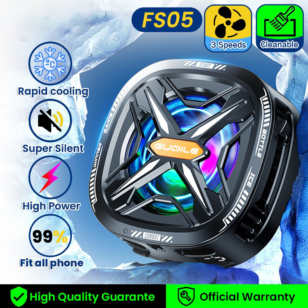 FS05 Cooler para celular Gamer Ventilador De Telefone RGB Portátil Móvel Leve em Oferta na Shopee