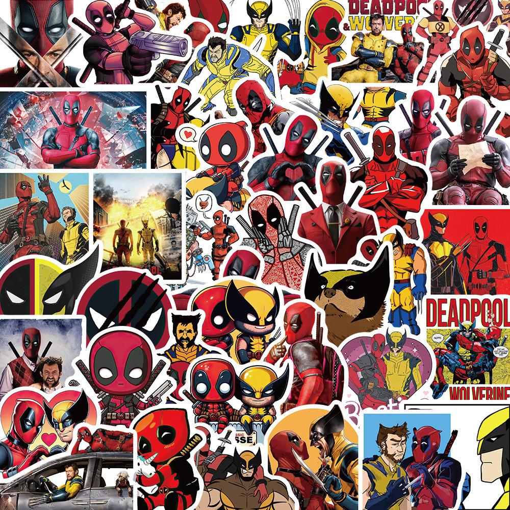 50 Unid . Adesivos De PVC À Prova D'água Deadpool & Wolverine