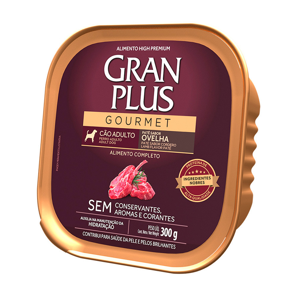 Ração Úmida GranPlus Gourmet Para Cães Adultos Patê Ovelha 300g em Oferta na Shopee