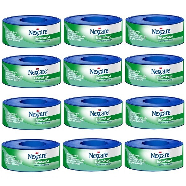 Kit 12 Esparadrapo Impermeavel Branco Nexcare 12MM X 3M em Oferta na Shopee