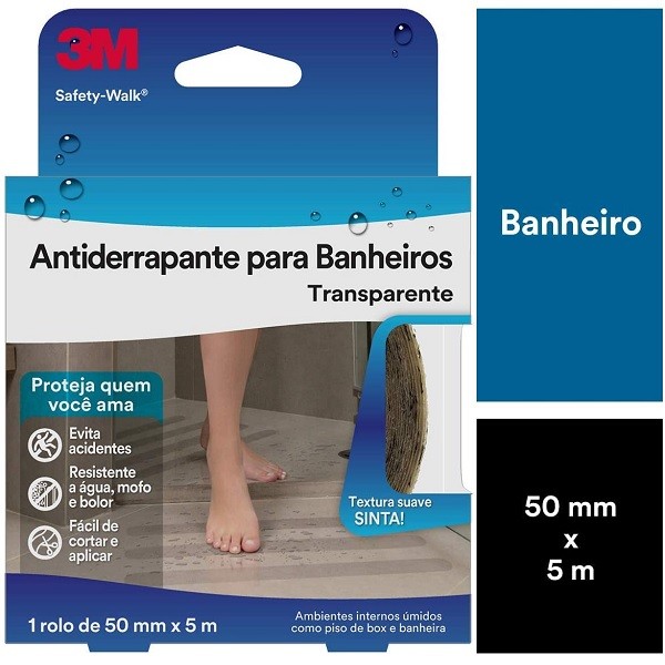 Fita Antiderrapante Transparente para Areas Umidas 50MMX5M Safety WALK 3M - Health