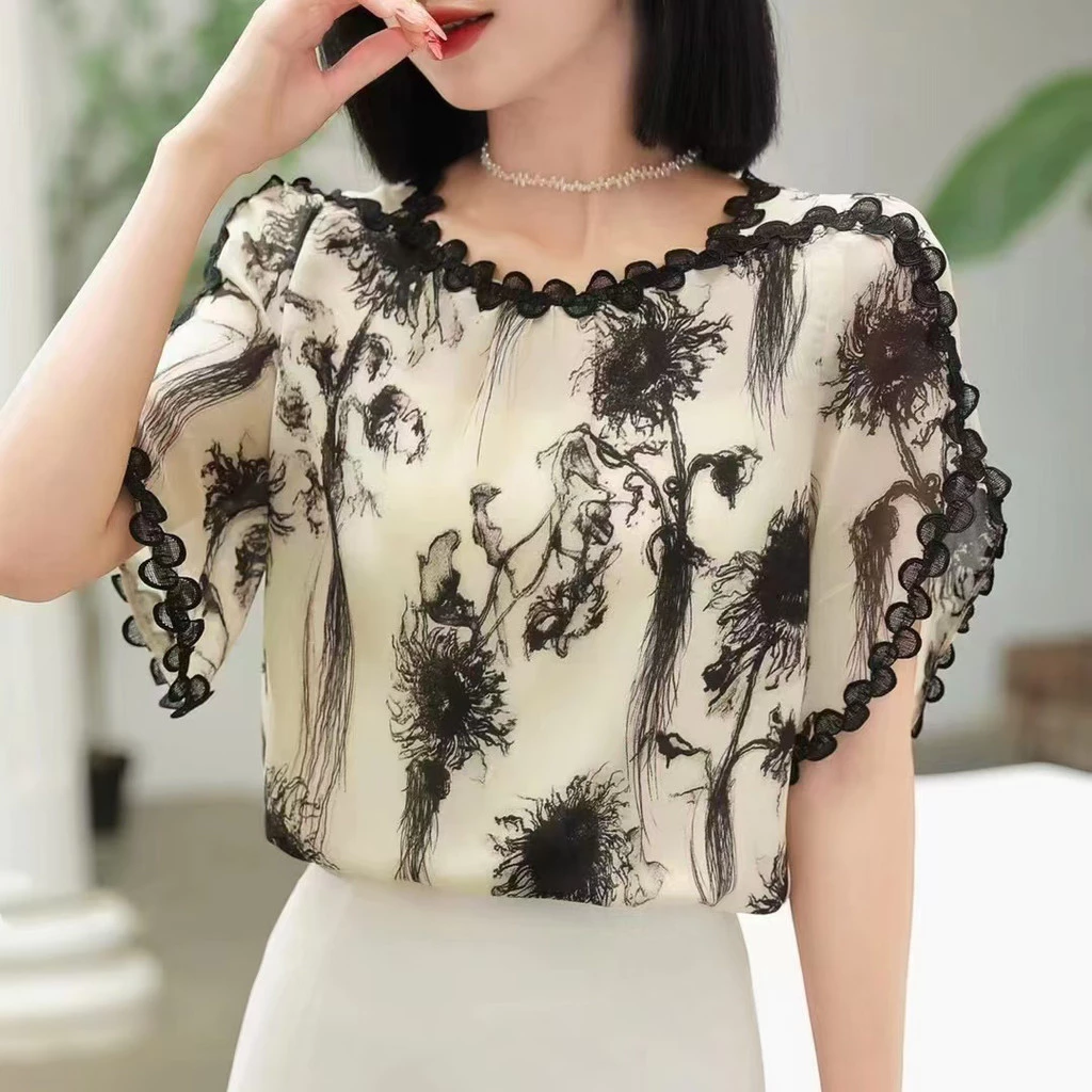 blusa feminina elegante soltinha social branca evangelica academia brasil blusas femininas plus size festa verão 2024 — imagem 1