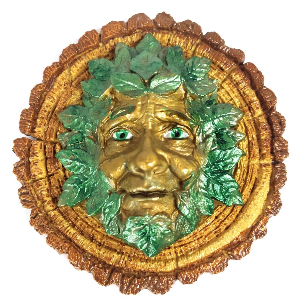 MINI MANDALA EM RESINA BUSTO HOMEM ELEMENTAL DA NATUREZA 12CM