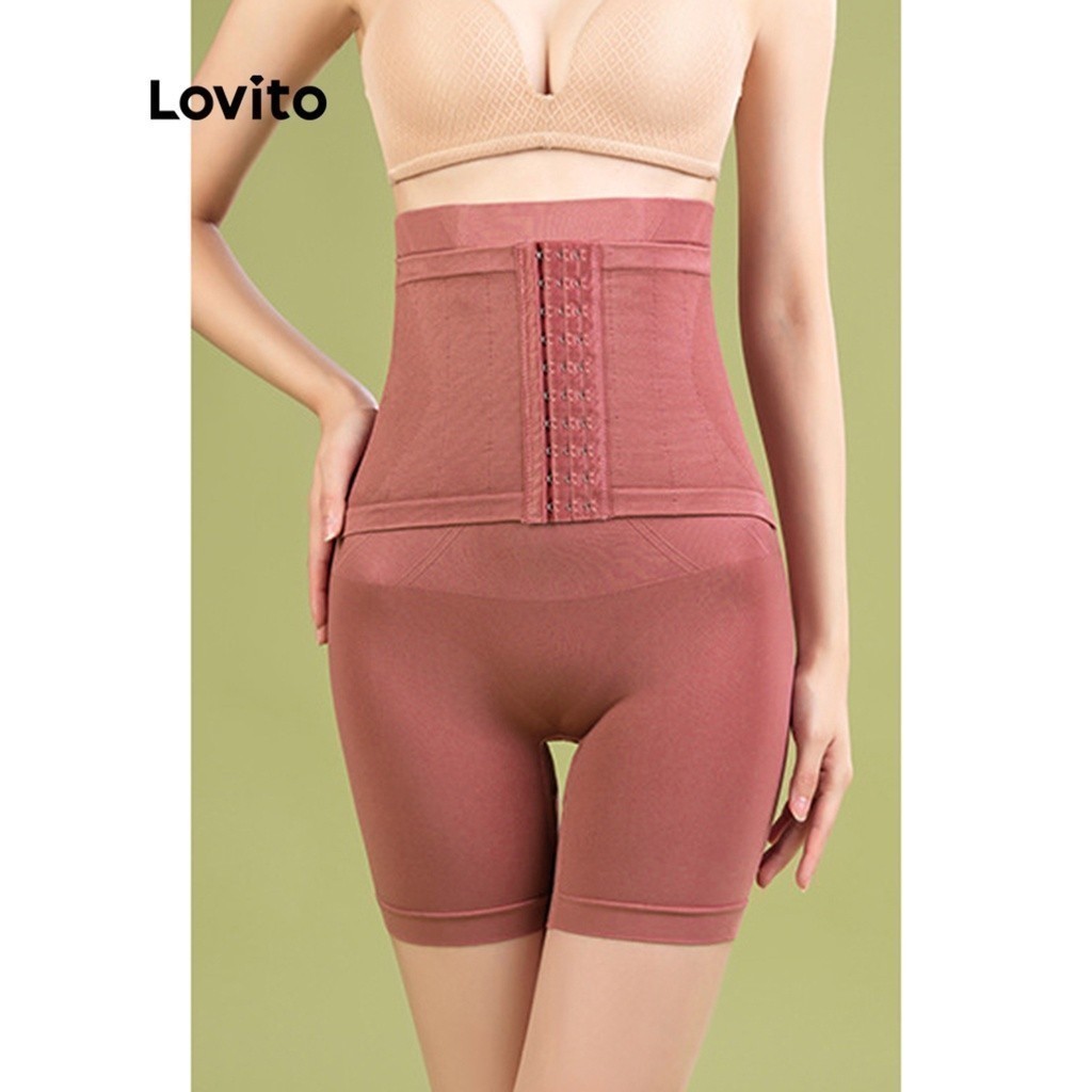 (Trendy) Lovito Shorts Masculinos Casual Botões Frontais Modeladores L48L053