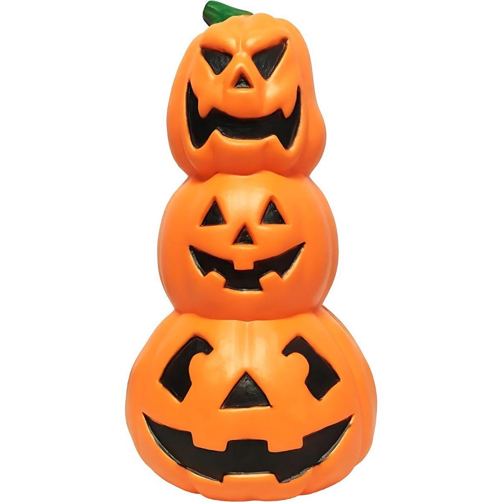 Enfeite De Halloween Trio Aboboras Assustadoras Premium Plástico Decoração Realista Jardim Hall Jack-o'-lanterns em Oferta na Shopee