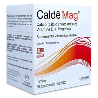 Suplemento Alimentar de Cálcio + Vitamina D + Magnésio Caldê Mag 60 Comprimidos em Oferta na Shopee