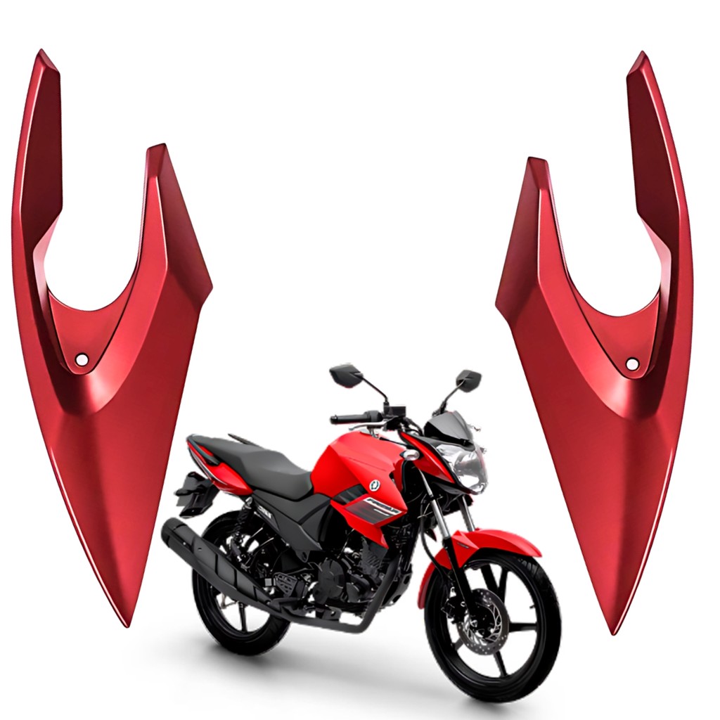 PAR CARENAGEM LATERAL FAROL BANANINHA FAZER 150 VERMELHO BRILHO 2024 PARAMOTOS YAMAHA