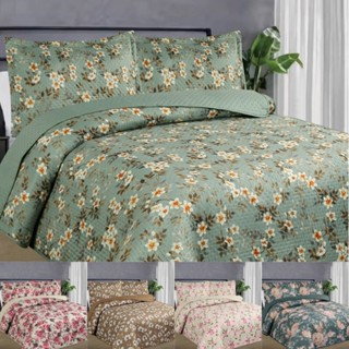 COLCHA COBRELEITO SUPER KING 3 PEÇAS BOUTI VIOLETA ESTAMPADA HABITAT KIT em Oferta na Shopee
