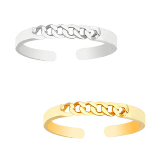 Anel Feminino Moderno Banhado Elegante Ajustável De Ouro18K/Prata 925