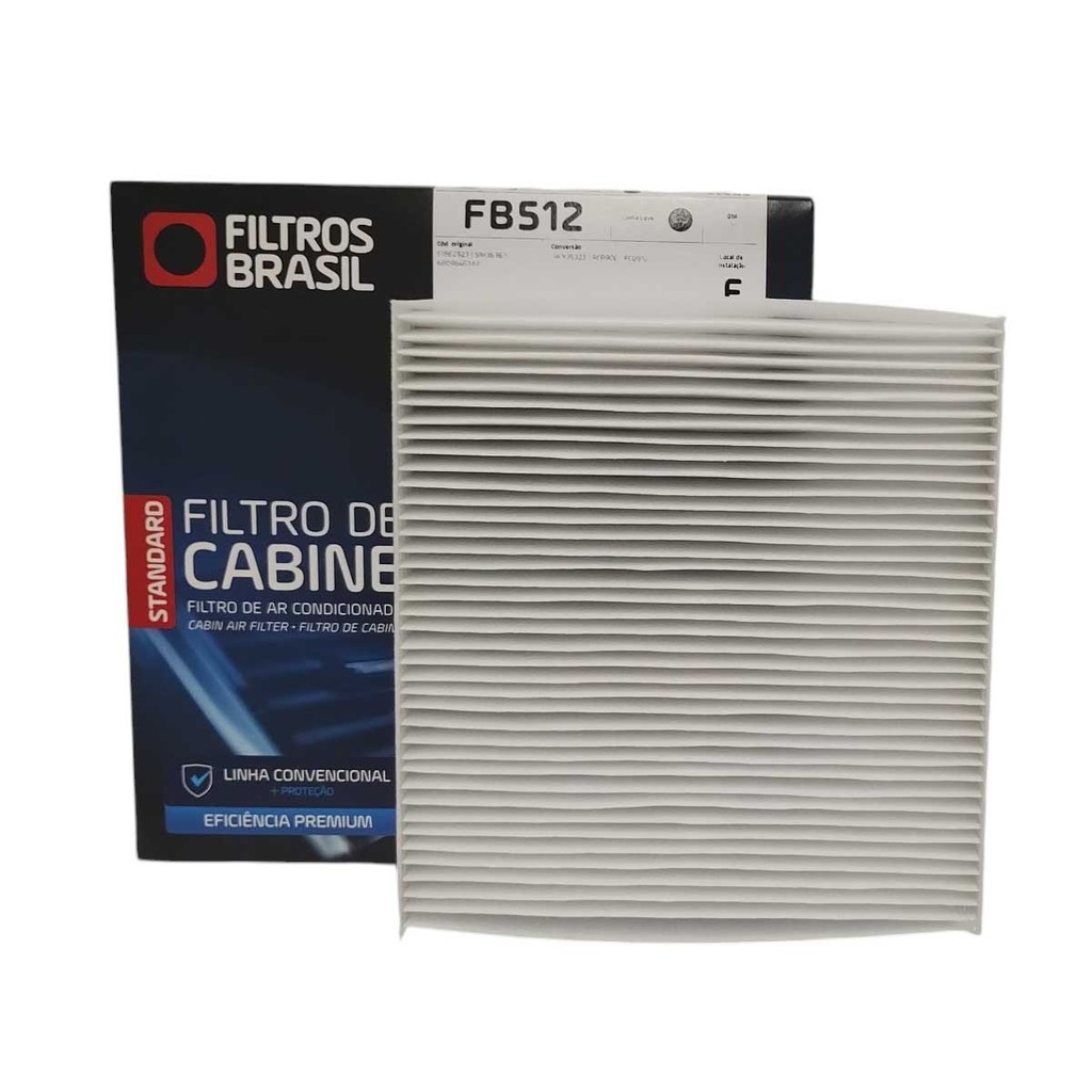 Filtro de Ar Condicionado Fiat Novo Uno 10... - Mobi 16... - Palio 12... FB512