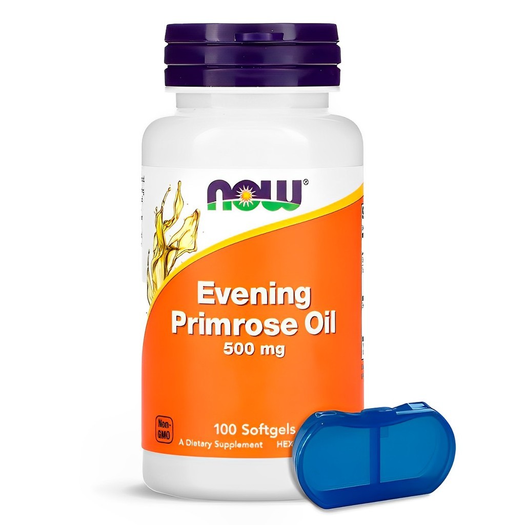 Óleo de Prímula 500mg Now Foods 100 Soft + Porta Cápsulas em Oferta na Shopee