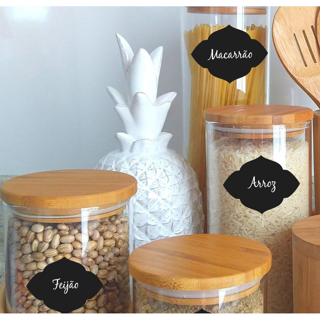 Adesivo de Lousa Kit 48 Etiquetas Para Caneca Xicara Pote