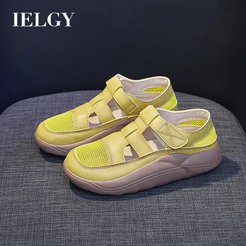 IELGY 2026 Malha Respirável Branca Versão Coreana Feminina De Sapatos Casuais Ocos De Estudante
