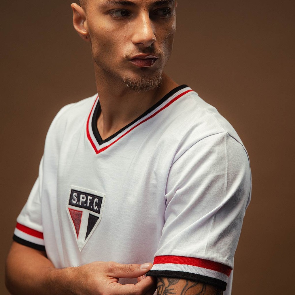 Camisa São Paulo Retrô 1930 White Manga Curta Masculina Oficial em Oferta na Shopee