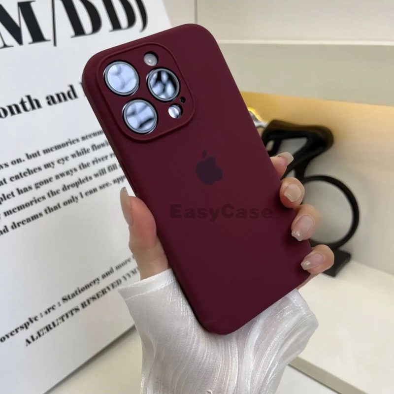 Estojo Para iPhone 16 15 14 13 12 11 Pro MAX 14Plus 15Plus 15Plus Proteção Precisa Cor Sólida Lente De Silicone Líquido em Oferta na Shopee