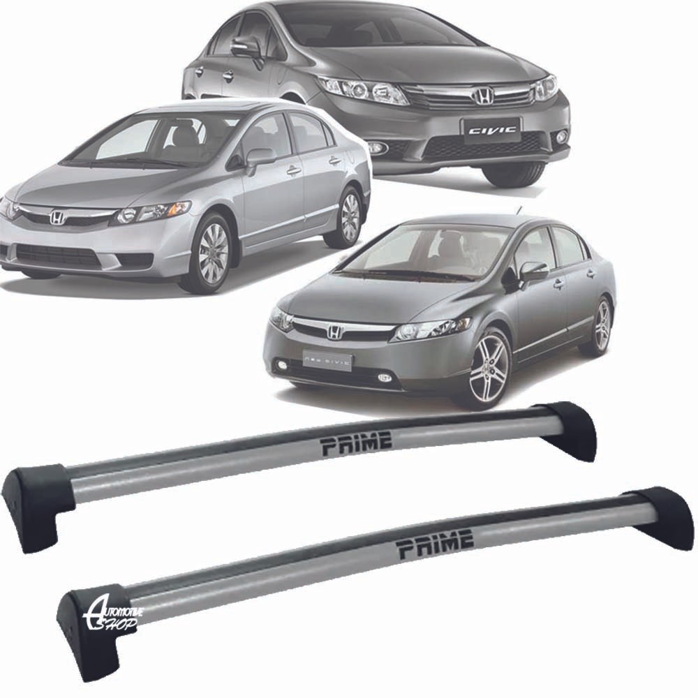 Rack Teto Aluminio Prime Honda Civic G8 G9 06/16 Prata PR041