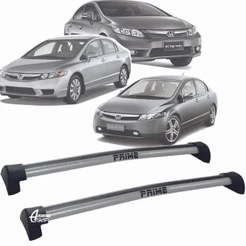 Rack Teto Aluminio Prime Honda Civic G8 G9 06/16 Prata PR041