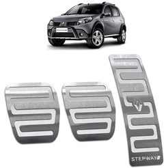 Pedaleira Sandero Stepway 08/14 Manual Aço Inox - Não fura o pedal