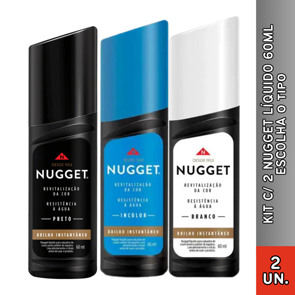 Kit c/ 2 Nugget Líquido Polidor de Sapato 60ml Escolha o Tipo em Oferta na Shopee