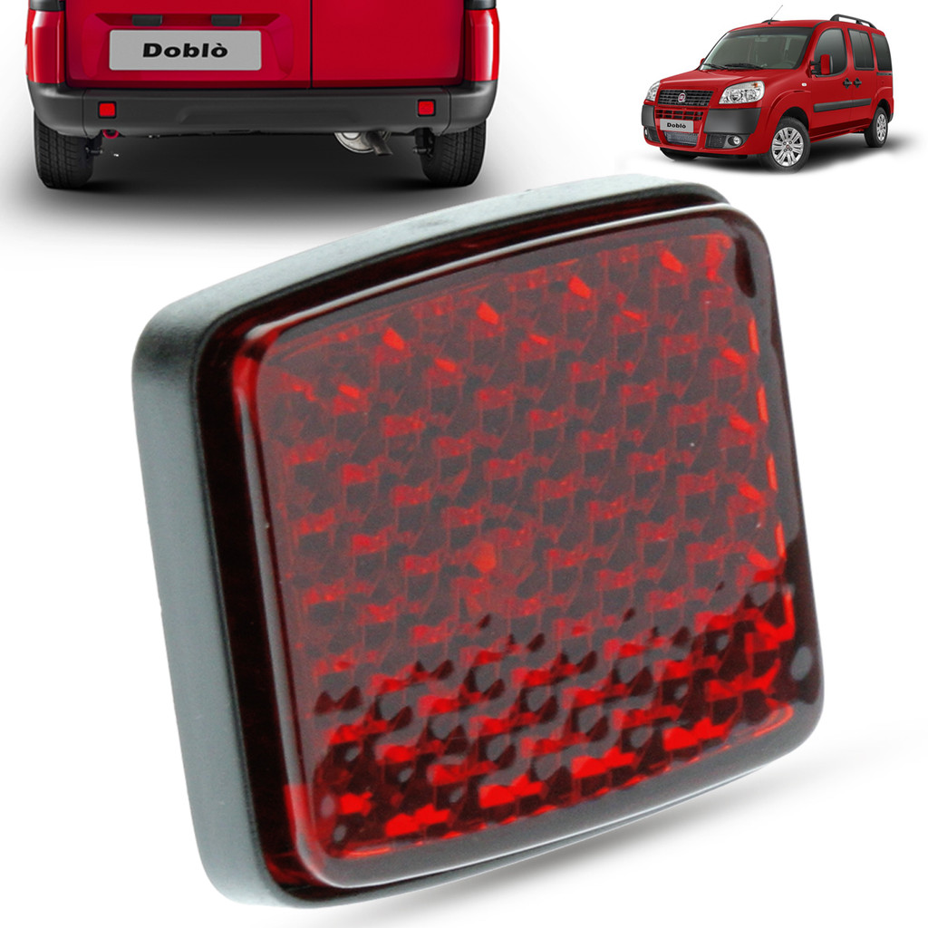 Refletor Lanterna Olho Gato Para-Choque Traseiro Fiat Doblo 2010 2011 2012 2013 2014 2015 2016 2017 2018 2019 2020 2021