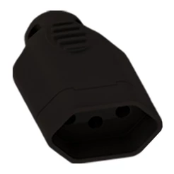 Pino Plug Fêmea Ilumi 2P+T 20A 250V Bipolar Preto 10X1