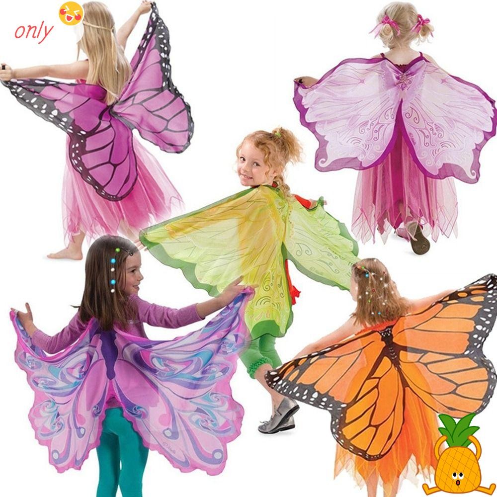 ONLYGOODS Capa De Asas De Borboleta , Chiffon Com Anjo De Elfo , Fantasia De Palco De Performance De Moda Para Crianças em Oferta na Shopee