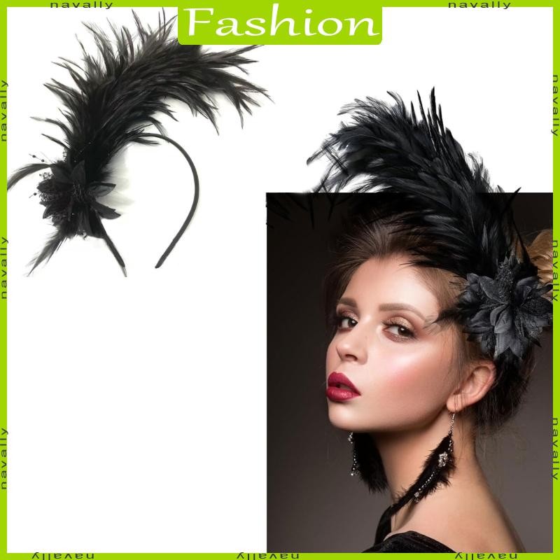 nava Pena Headpiece Cosplay Argola Cabelo 1920 Acessório em Oferta na Shopee