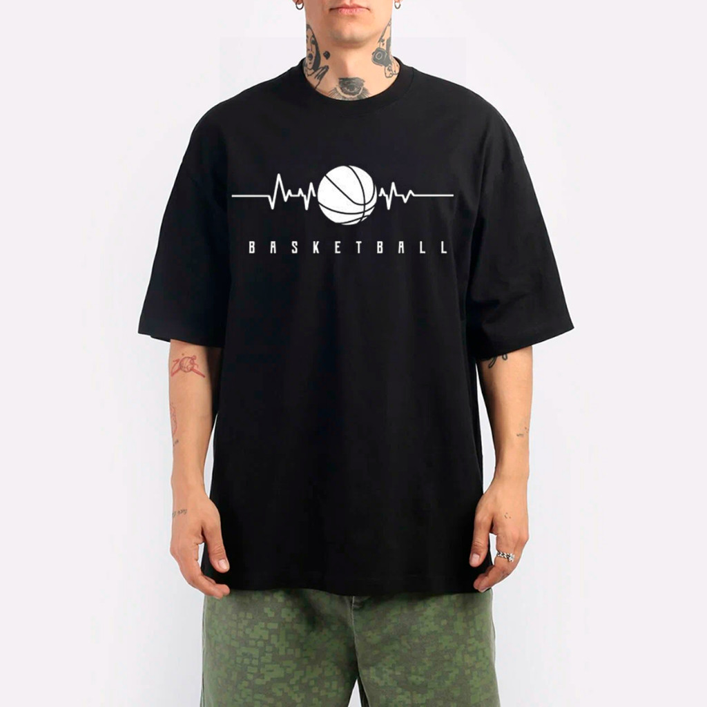 Camiseta Oversized Estampada Streetwear Hoop Basquete Masculina Feminina