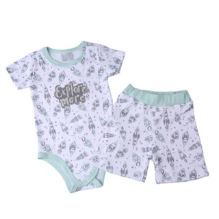 Conjunto Bebê Miniclo Body Manga Curta Estampa Explore Space em Oferta na Shopee